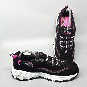 Skechers D'LITES ME TIME Sneaker Shoes 11936/Black/White/Pink Women's Size 11